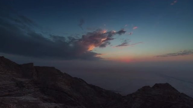 summer sunset al ain mountain abu dhabi panorama 4k time lapse uae
