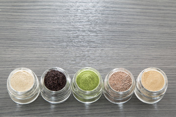 super foods - cocoa, moringa, banana, acai, chachafruto. powdered.