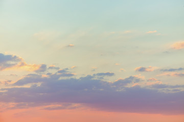 beautiful sunset or sunrise with orange colored clouds background  