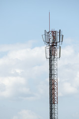 Communications tower and solar panels