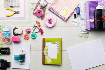 Scrapbook elements and tools for decoration albums