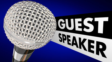 Guest Speaker Microphone Words Animation Introduction