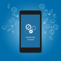 mobile operating system OS cell phone flat illustration