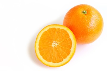 Navel Orange on White Backgtound
