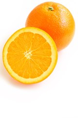 Navel Orange on White Backgtound