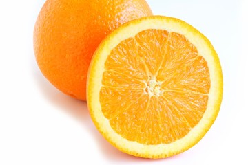 Navel Orange on White Backgtound