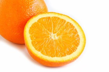 Navel Orange on White Backgtound