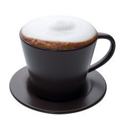 a cup of cappuccino coffee