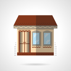 Store building flat color design vector icon