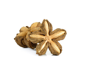 sacha inchi peanut seed on white background