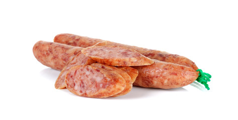Chinese Sausages isolated on the white background