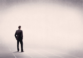 Business person standing in empty space