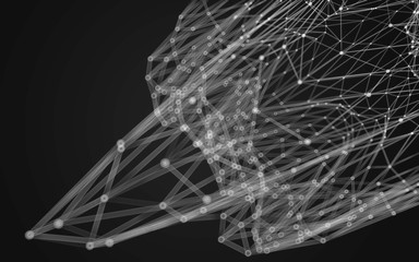 Abstract polygonal space low poly dark background