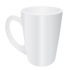 Cassic white cup on white background. Vector illustration.