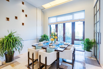 interior of modern dining room