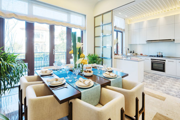 interior of modern dining room