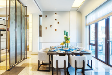 interior of modern dining room