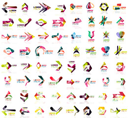 Set of geometric design arrow icons