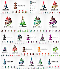 Obraz na płótnie Canvas Vector Christmas tree icon set. Geometric design