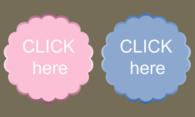 Clean vector color set of click