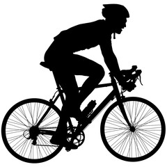 Silhouette of a cyclist male.  vector illustration.