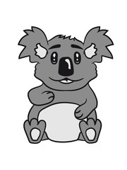 sweet cute little koala bear sitting fat