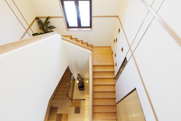 Fototapeta premium interior of modern wood staircase