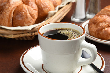 Coffee and croissants