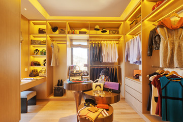 interior of modern luxury wardrobe