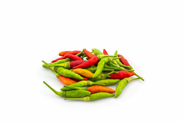 Red chili and green chili or chili pepper.