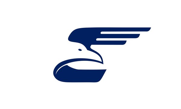 Elements of the concept logo eagles' wings to fly colorful as letters and initials in 3D logo and a logo or a color flat-panel