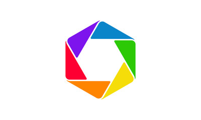 illustration logo from hexagon colorful shape vector logo design concept