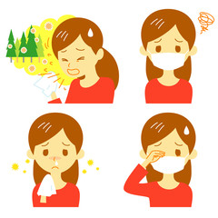 花粉症　くしゃみ　鼻水　目のかゆみ　マスク