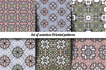Set of 6 seamless Oriental patterns
