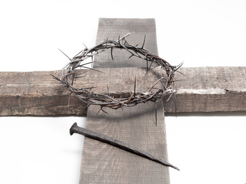 The Jesus Christ crown of thorns and the holy cross