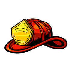 Fototapeta premium Firefighter Helmet vector icon
