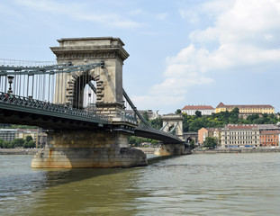 Obraz premium Chain Bridge, Budapest city