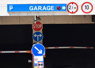 Entrance of the parking garage