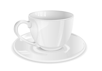 Vector illustration of photorealistic white cup.