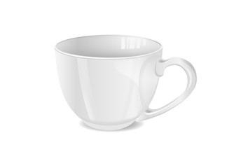 Vector illustration of photorealistic white cup.