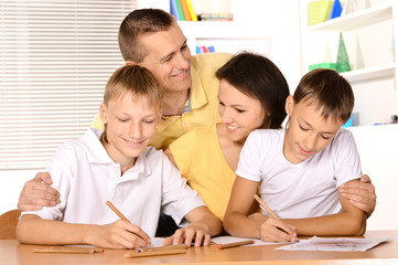 Happy family drawing