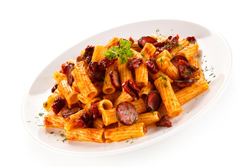 Pasta with sausages