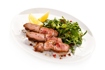 Kebabs - grilled meat and vegetables 