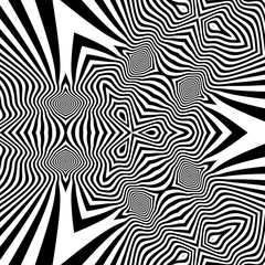 Black and White Background. Pattern With Optical Illusion. Vector Illustration.
