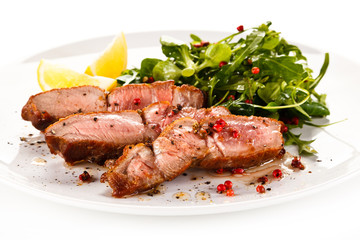 Kebabs - grilled meat and vegetables 