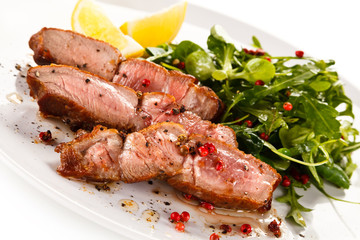 Kebabs - grilled meat and vegetables 
