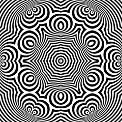 Abstract Striped Background. Black and White Vector Illustration