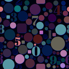 Seamless Pattern with Numbers and Circles