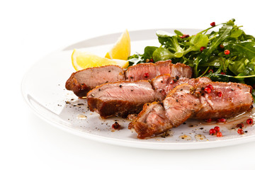 Kebabs - grilled meat and vegetables 