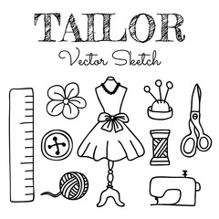 Hand-drawn Tailor Elements